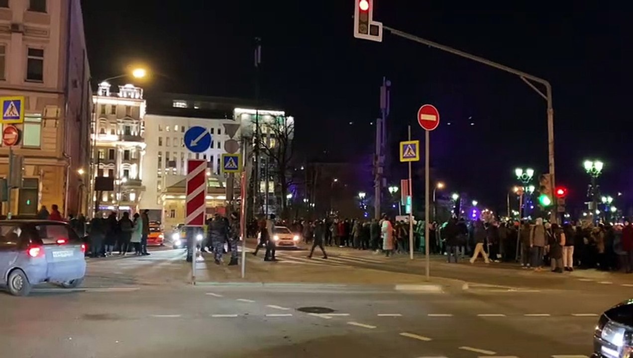 Proteste gegen den Angriff auf die Ukraine in Moskau