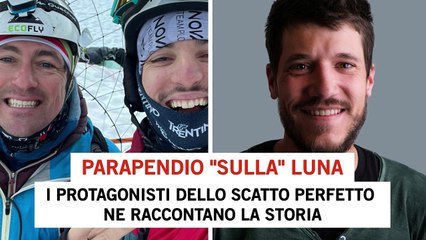 Parapendio "sulla" Luna tra le cime delle Dolomiti: lo scatto perfetto inseguito per tre anni