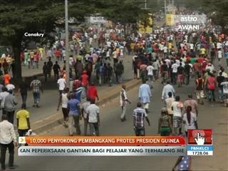 10,000 penyokong pembangkang protes presiden Guinea