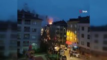 Son dakika haber: Üsküdar'da yangın paniği... 5 katlı binanın çatısı alev alev böyle yandı