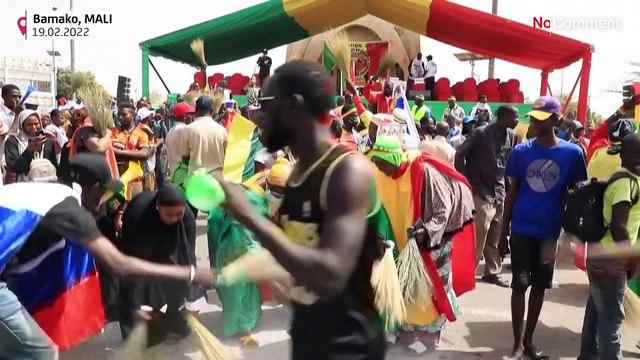 Malians celebrate French retreat by burning EU flag