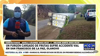 Rastra se vuelca en las famosas "Vueltas del Ocote" en Olancho