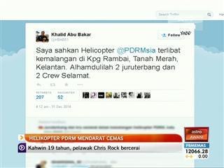 Helikopter PDRM mendarat cemas