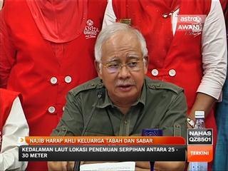 Najib harap ahli keluarga tabah dan sabar