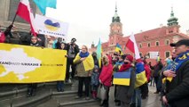 Manifestaciones de apoyo a Ucrania en Varsovia, Madrid y Estocolmo