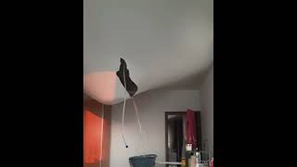 Leaky Roof Turns Room Into Waterfall