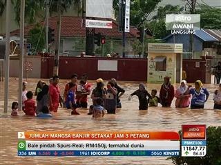 Jumlah mangsa banjir setakat jam 3 petang, 26 Dis