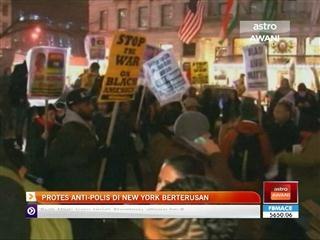 Protes anti-polis di New York berterusan