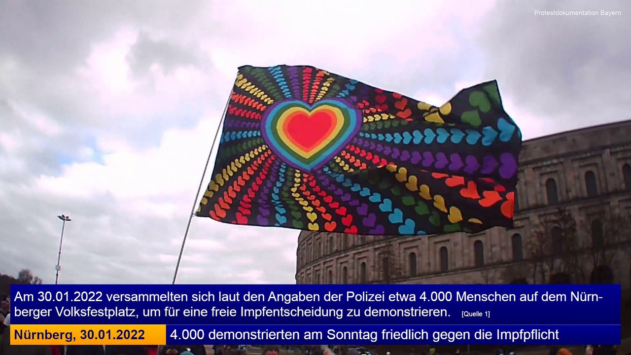 Nürnberg: 4.000 demonstrierten friedlich gegen die Impfpflicht | 30.01.2022