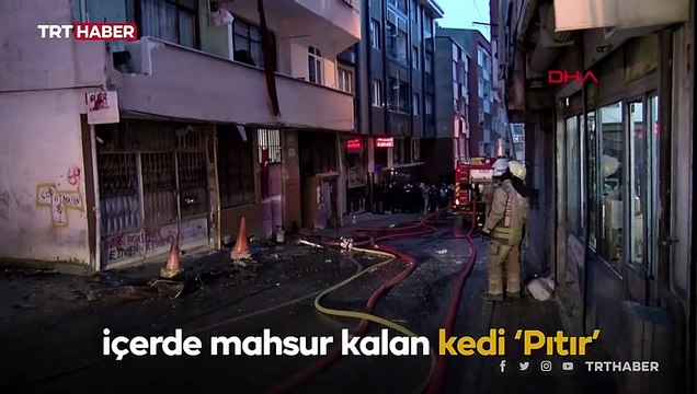 Yangından kurtarılan kedisine kavuşan kişi gözyaşlarını tutamadı