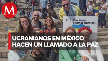 Comunidad ucraniana se manifiesta por la paz en Paseo de la Reforma, CDMX