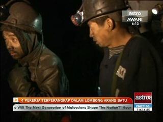 4 pekerja terperangkap dalam lombong arang batu
