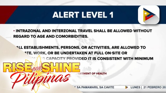 Metro Manila Mayors, pag-uusapan kung maaari nang isailalim sa Alert Level 1 ang NCR; Average daily attack rate sa NCR, bumaba na sa 3.36