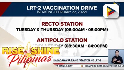 COVID-19 vaccination, isasagawa sa ilang istasyon ng LRT-2