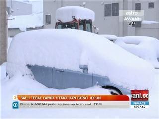 Salji tebal landa utara dan barat Jepun