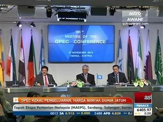 OPEC kekal pengeluaran, harga minyak jatuh