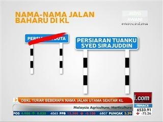 DBKL tukar beberapa nama jalan utama sekitar KL