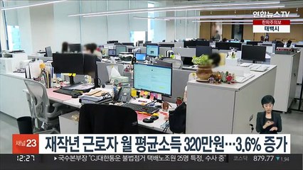 재작년 근로자 월 평균소득 320만원…3.6% 증가