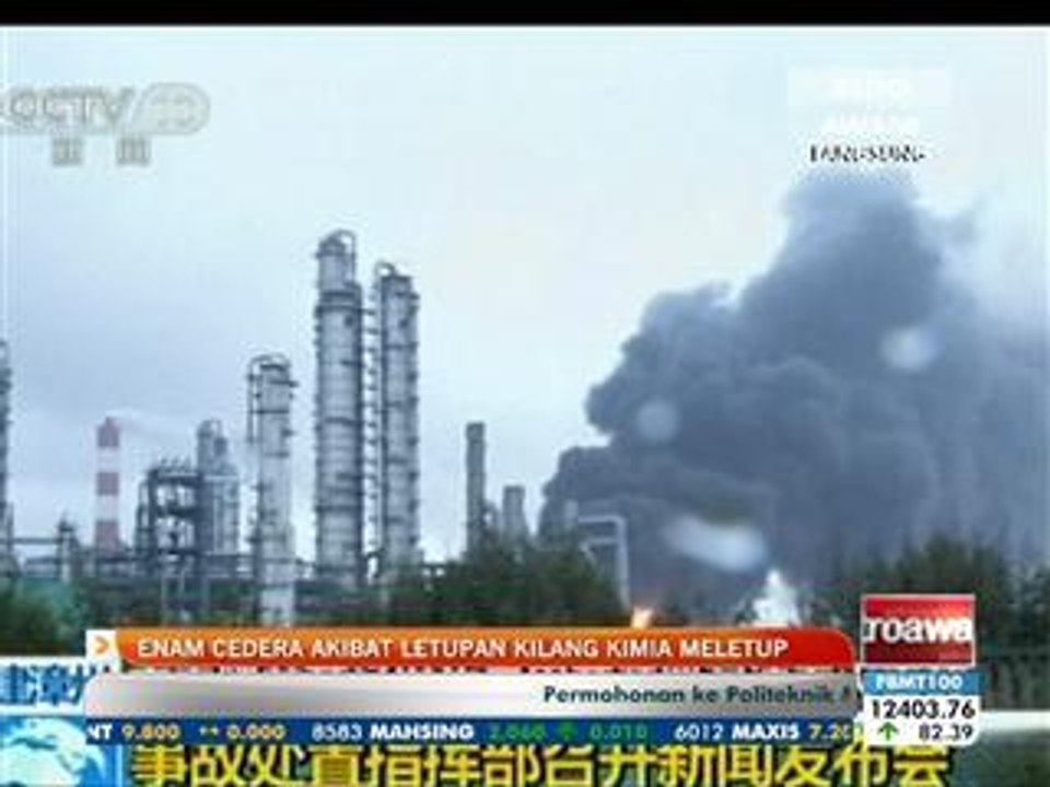 Enam cedera akibat letupan kilang kimia meletup