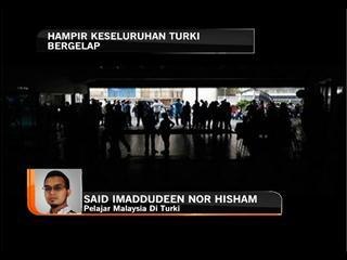 Perkembangan di Turki: Bekalan elektrik terputus