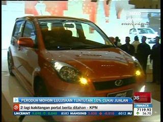 Perodua mohon luluskan tuntutan 10% cukai jualan