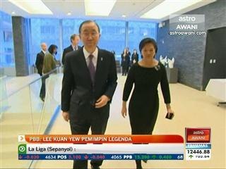 Ban Ki-Moon rakamkan penghormatan kepada Lee Kuan Yew.