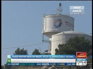 Harga minyak mentah brent jatuh di bawah AS$55 setong