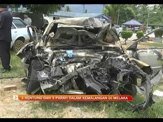 3 rentung dan 3 parah dalam kemalangan di Melaka