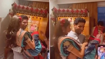 Anmol Ambani Wedding में Wife Khrisha को मां Tina Ambani के सामने उठाया गोद में Video हुआ Viral