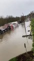 Bakewell Road at Matlock flooded after Storm Franklin