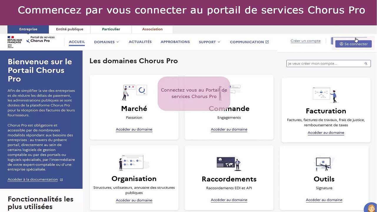 Tutoriel Portail de services Chorus Pro 2022  - Suivre une facture simple