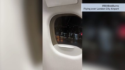 Passengers land at London City airport in middle of storm Franklin