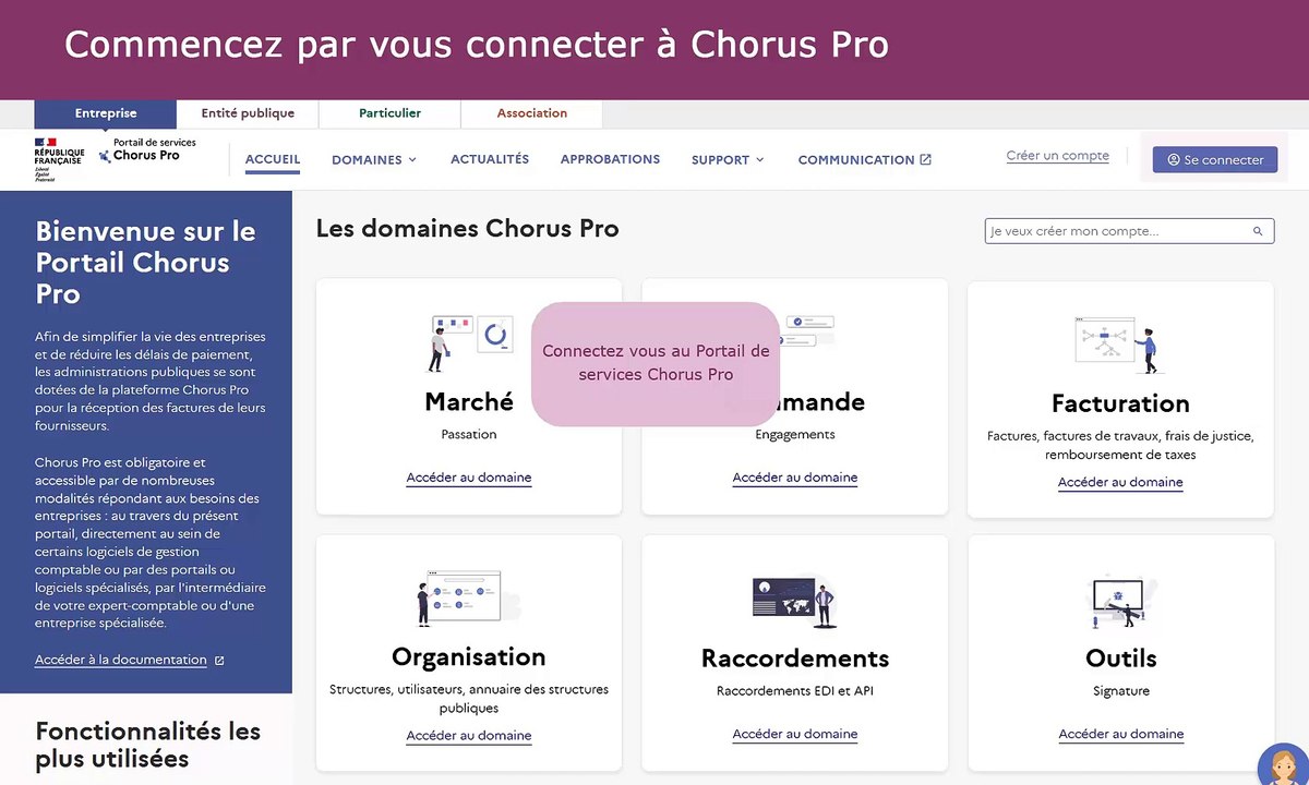 Tutoriel Portail de services Chorus Pro 2022 - Saisir une sollicitation