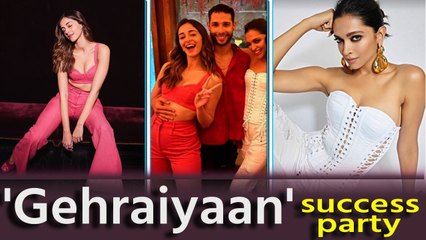Deepika, Ananya, Siddhant make heads turn at 'Gehraiyaan' success party