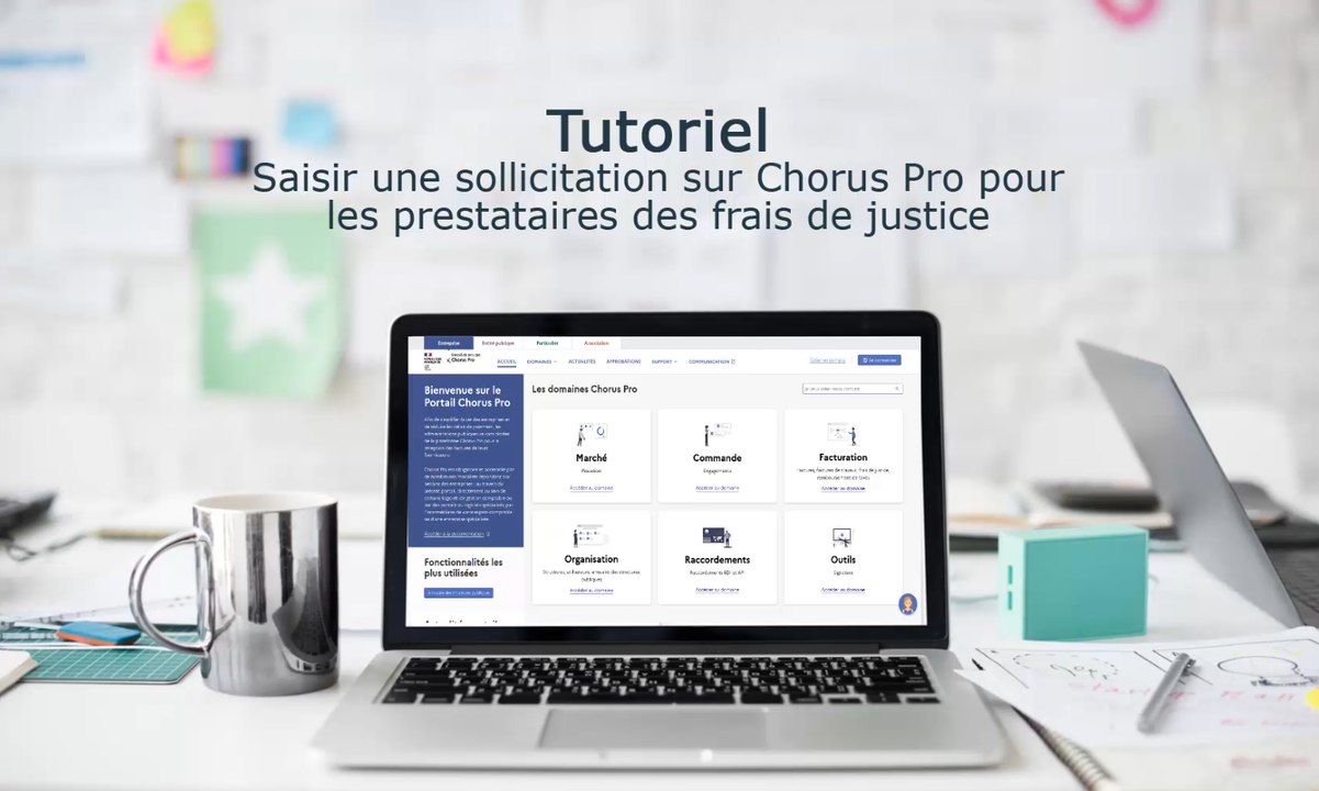 Tutoriel Portail de services Chorus Pro 2022 Saisir une sollicitation pour les mémoires de