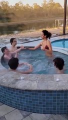 a middle school boy girl pool gathering