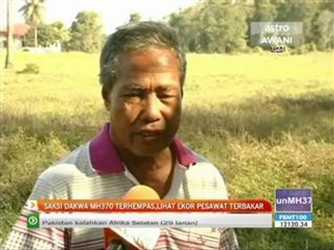 Saksi dakwa MH370 terhempas, lihat ekor pesawat terbakar
