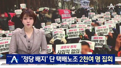 ‘정당 배지’ 단 택배 노조…서울 도심서 2천여 명 집회