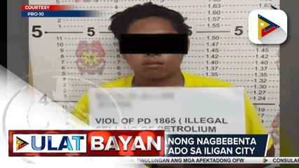 Lalaking iligal umanong nagbebenta ng petrolyo, arestado sa Iligan City - Miyembro ng Special Forces Regiment ng PHL Army, timbog sa Palayan City dahil sa kasong rape at child abuse - Dating kapitan ng barangay sa Naic, Cavite, patay sa pamamaril - Mga ba