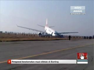 Turkish Airlines terbabas sewaktu mendarat