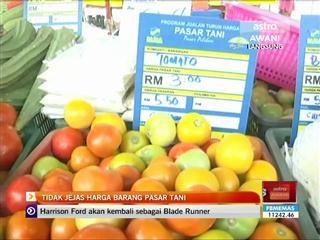 Tidak jejas harga barang pasar tani