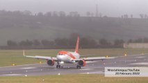Skilled pilots land plane at Bristol Airport during UK Storm
