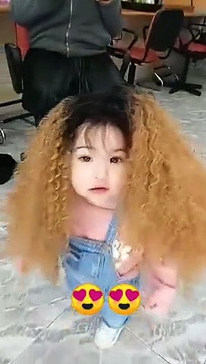 Cute little princess with long hair 