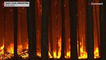 Wildfires rage through large areas in Argentina