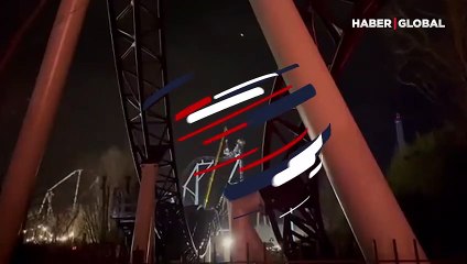 Belçika'da lunaparkta arızalanan hız trenindeki kurtarma operasyonuna fırtına engeli
