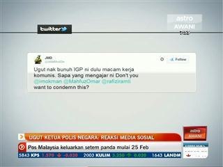 Ugut Ketua Polis Negara: Reaksi media sosial