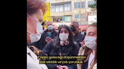 Meral Akşener'den çalışmak zorunda olduğunu söyleyen öğrenciye-Yuh olsun bize