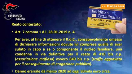 Reddito di cittadinanza a mafiosi, 5 denunce nel Catanese