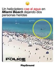 Un helicóptero cae al agua en Miami Beach dejando dos personas heridas