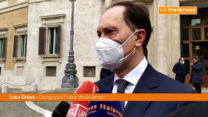 Quirinale, Ciriani "Voto per Crosetto un sasso nello stagno"